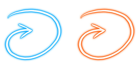 set of vector arrows, Neon, PNG