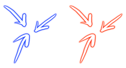 vector illustration of an arrow, Neon, PNG