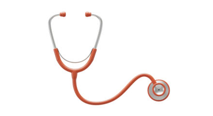 Isolated 3D Render of a Red Stethoscope