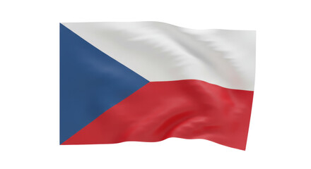 Isolated 3D Render of the Czech Republic Flag Waving