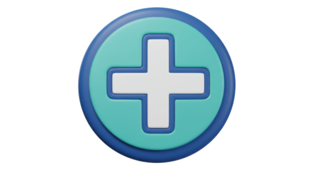 Isolated 3D Render of a Medical Cross