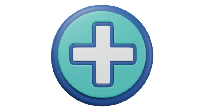 Isolated 3D Render of a Medical Cross