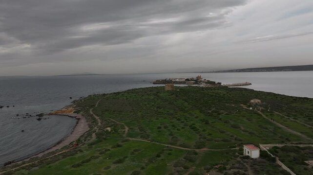 Isla de Tabarca en Santa Pola, Alicante, a vista de drone