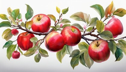 Obraz premium Peach tree and fruit as wallpaper or background 
