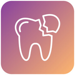 Vector Design Broken Tooth Icon Style