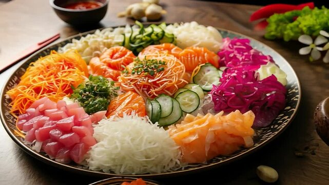 yusheng prosperity salad video singapore cuisine