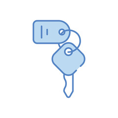 Room Key vector icon stock illustration