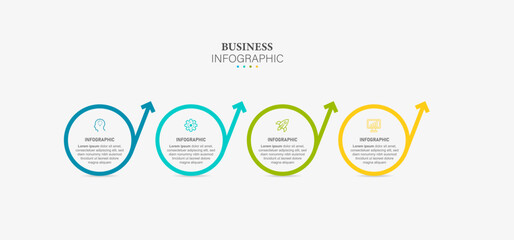 Timeline infographic design with 4 options or steps. Infographics for business concept. Can be used for presentations workflow layout, banner, process, diagram, flow chart, info graph, annual report