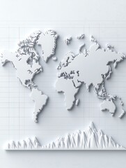 World Map Relief Graphic