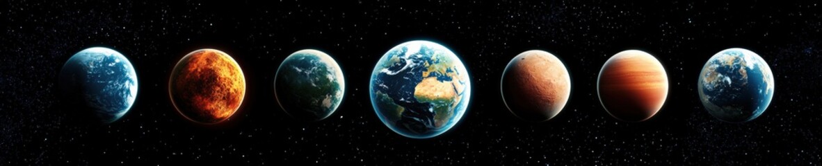 A futuristic climate model simulation showing planetary changes.