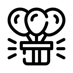 Balloon with Gift line icon