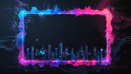 Radiant blue particles illuminate an abstract light backdrop