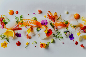 Vibrant Sushi Art Platter