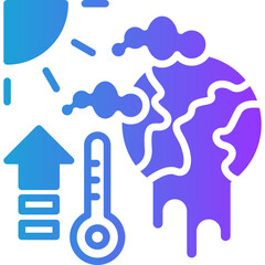 Global Warming glyph gradient icon