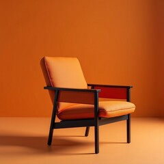 A luxurious red leather armchair, a vintage red leather chair, and a stylish red leather armchair with orange accents offer comfortable seating options for a home's interior 