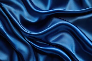 Obraz premium Deep blue silk fabric drapes in elegant folds