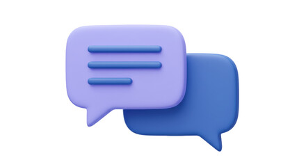 Isolated Two 3D Blue Speech Bubbles