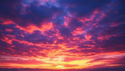 Obraz premium Dramatic sunset sky, vibrant colors