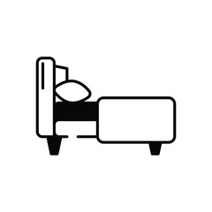 Bed vector icon stock illustration