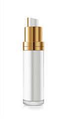 Elegant 3D Cosmetic Pump Bottle Mockup with Gold Accents for Product Branding
