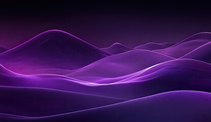 Abstract purple landscape.  Fluid, glowing hills