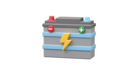 Isolated Car Battery with Lightning Bolt