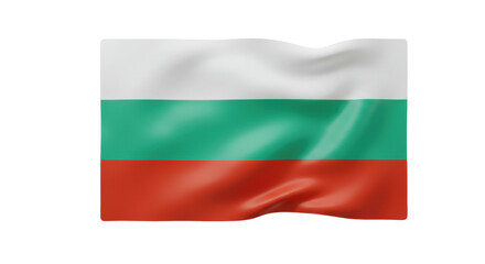 Isolated Waving Bulgarian Flag