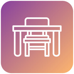 School Desk Icon Style