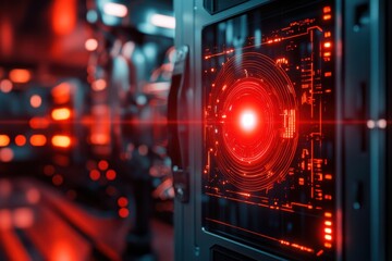 Tech Environment and Data Core. A digital core with glowing elements symbolizing data processing and technology.