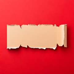 Torn Beige Paper on Red Background Mockup