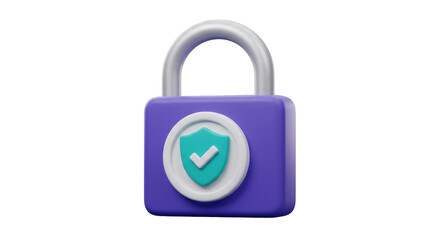 Isolated Security Lock with Shield Icon