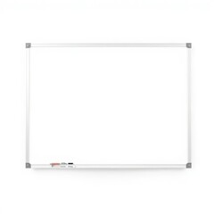 Clean white whiteboard isolated on pure white background, ready for your message, high resolution, education