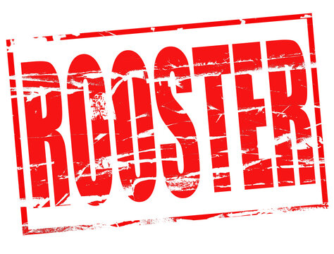 Digitale compositie: Rood rubber stempel effect Rooster. ..werk, schema, Nederlands..Digital composite : Red rubber stamp effect Roster. Dutch..work, schedule, .