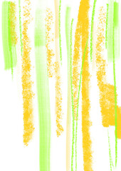 黄色と黄緑のザラザラした線のストロークテクスチャ背景イラスト