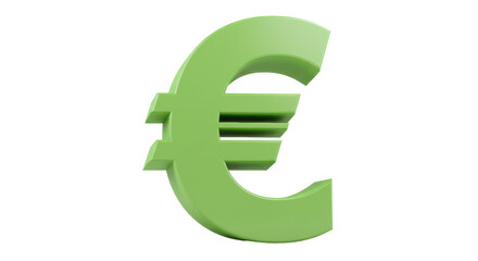 Isolated Green Euro Currency Symbol