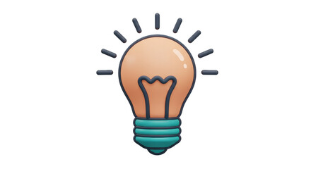 Isolated Glowing Light Bulb Symbolizing Idea
