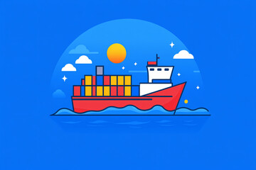 Obraz premium Cargo ship Sea Transport Logistic Container freight