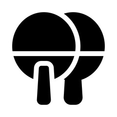 Ping pong paddle glyph icon