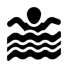 Swimming glyph icon