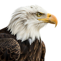 Obraz premium Bald Eagle Isolated on White Background as Transparent. PNG. AI GENERATED