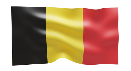 Isolated Belgium Flag Waving in the Wind