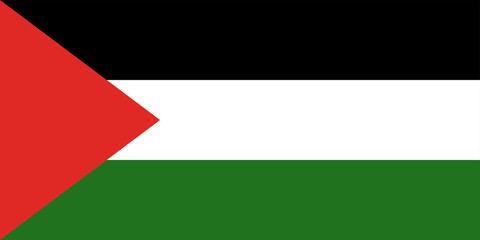 Flag of Palestine, national flag of the country. Symbols of the country.
