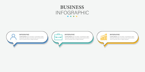 3 tabs presentation business infographic template vector.