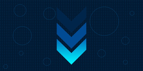 Light arrow up on grid dark background illustration copy space digital growth concept.eps10