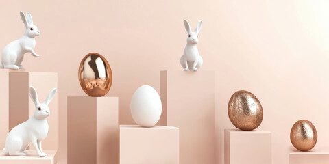 A stylish Easter setup with holographic eggs and refined aesthetics. The combination of tradition and modern luxury makes it perfect for branding, promotional materials, and web design.