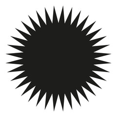 Star round sticker, tag black badge, label, promo form, badge stickers. Star round sticker shape, vector icon. Vector illustration