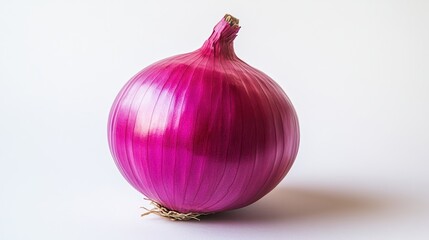 Single purple onion on white background (2)