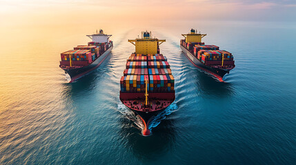 Obraz premium Transport Container ship Logistic Cargo ship