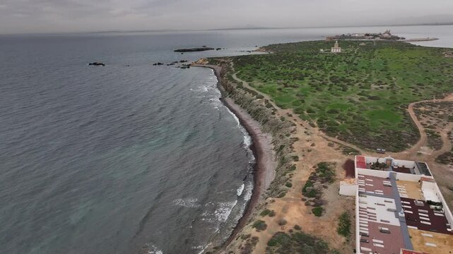 Isla de Tabarca en Santa Pola, Alicante, a vista de drone