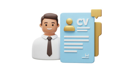 Isolated CV or Resume with Man Profile